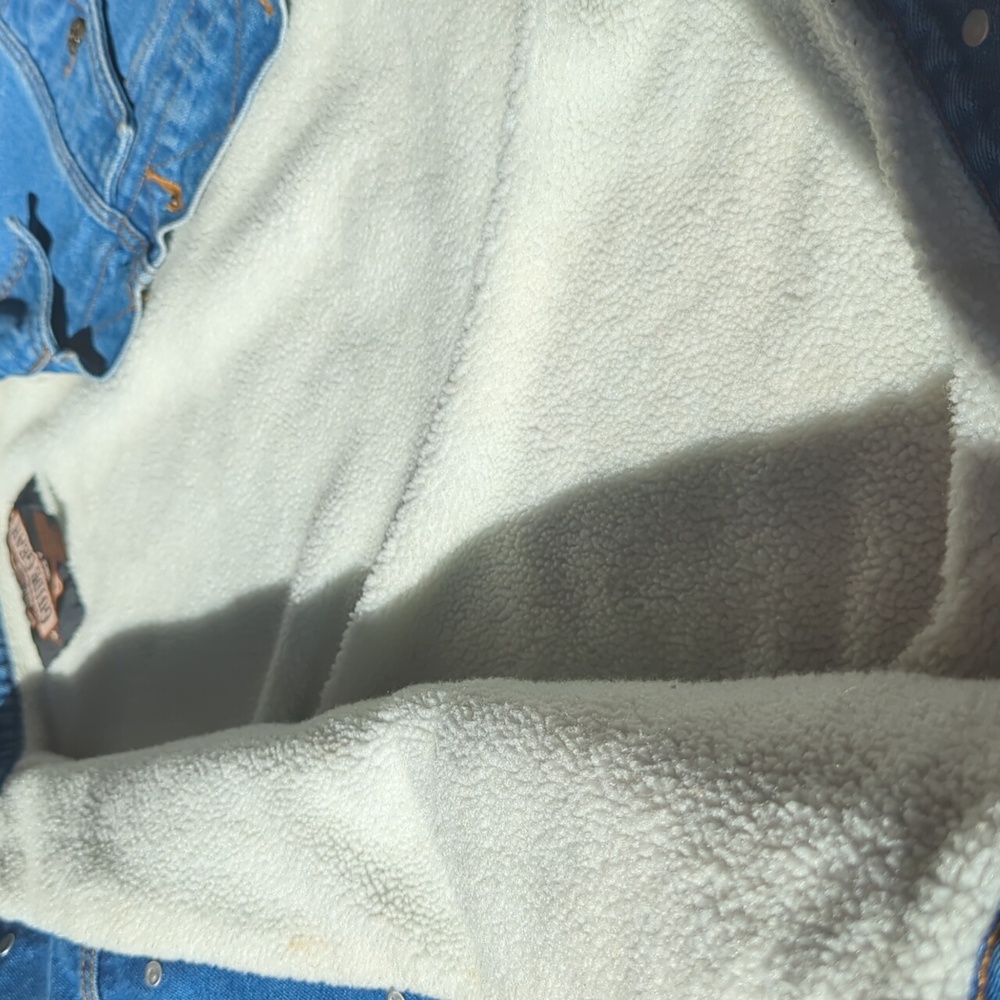 Men's Vintage Fleece Lined Denim Vest - Picture 4 of 4